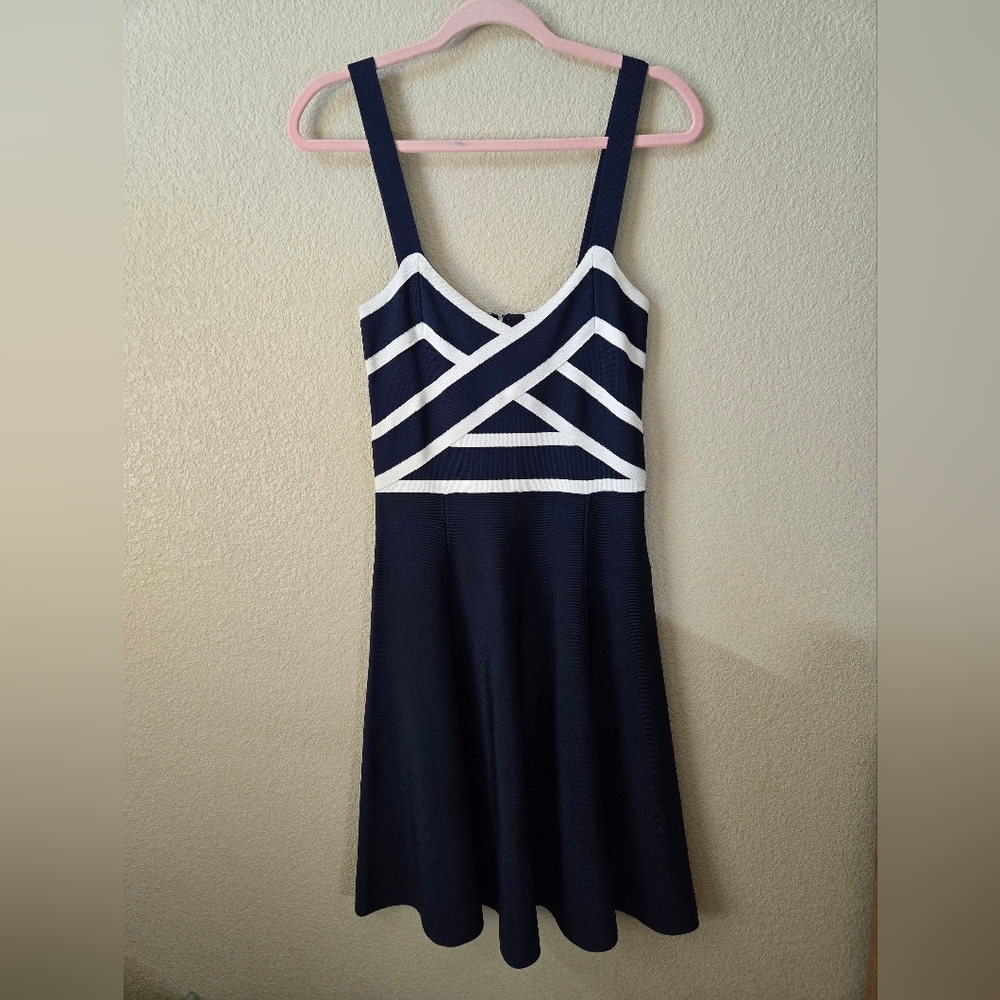 Guess Los Angles Dark blue & White Ladies knee Length Party Dress